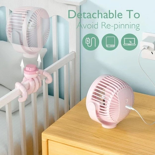 Momcozy portable stroller fan, pink