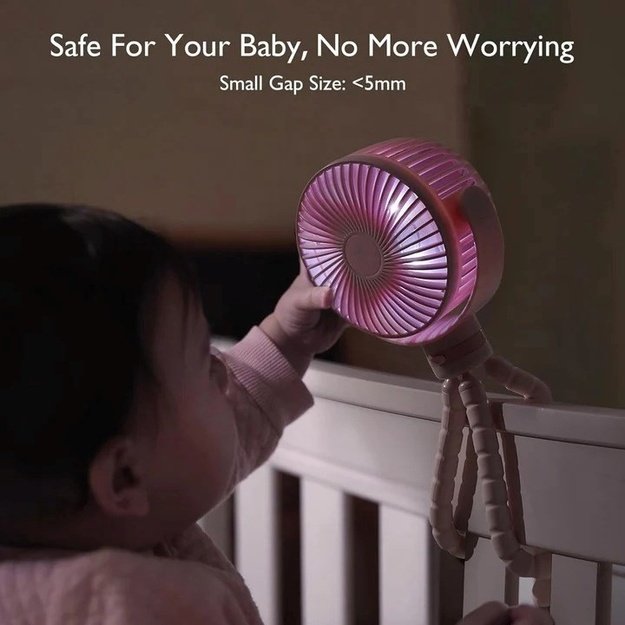 Momcozy portable stroller fan, pink