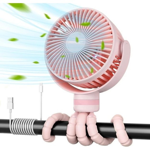 Momcozy portable stroller fan, pink