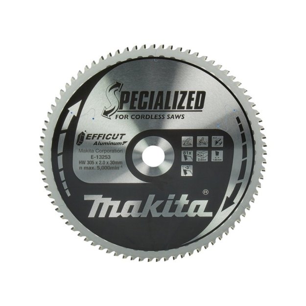 Aliuminio pjovimo diskas MAKITA EFFICUT 305x30mm 81T -3&deg;