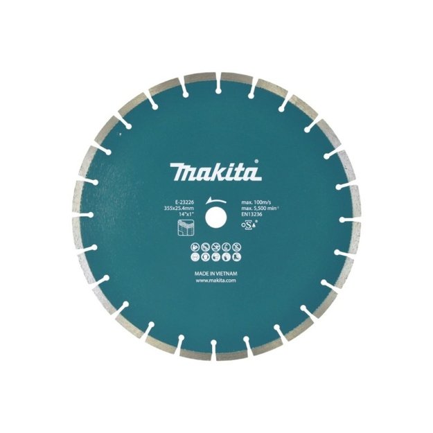 Deimantinis pjovimo diskas betonui MAKITA 355x25,4mm