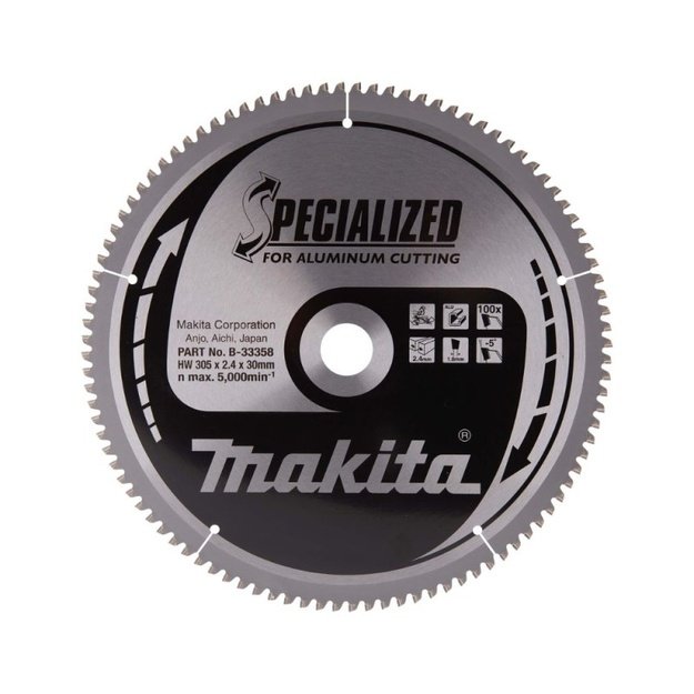 Pjovimo diskas aliuminiui MAKITA 305x30x2,3mm 100T -5&deg;