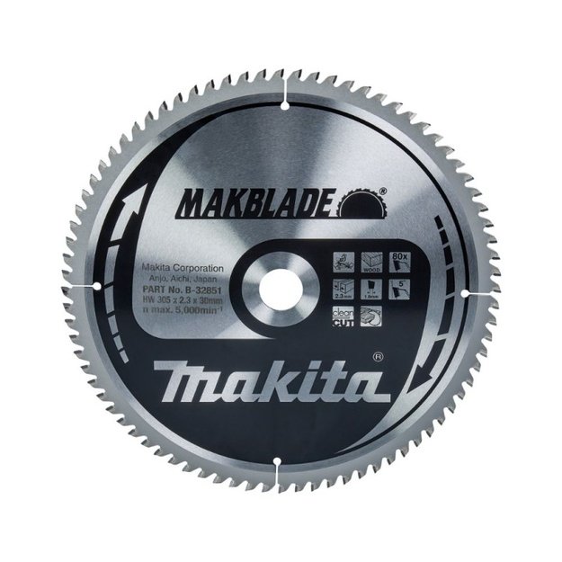 Medžio pjovimo diskas MAKITA 305x30x2,3mm 80T 5&deg;