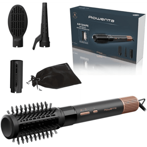 Rowenta Hair brush | Air Shape UB9820E0 | Ion conditioning | Number of heating levels 3 | 1300 W | Black