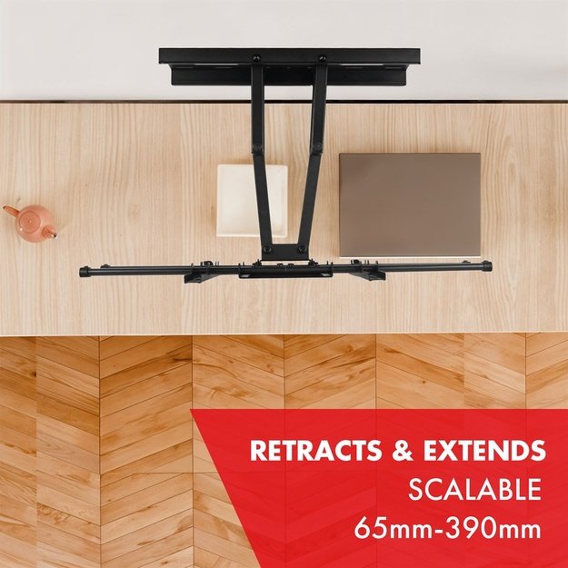 Maclean TV Mount, max VESA 600x400, 32-85 , 60kg, horizontal and vertical angle adjustment, profile 65-390mm, black, MC-789