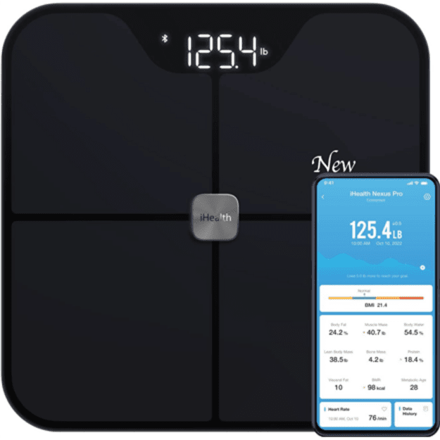 iHealth | Wireless Body Composition Scale | Nexus Pro | Maximum weight (capacity) 181 kg | Body Mass Index (BMI) measuring | Bla