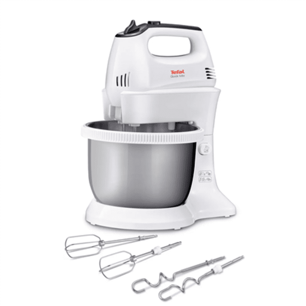 TEFAL HT312138 Quickmix | Hand Mixer | 300 W | Number of speeds 5 | Turbo mode | White/Stainless steel