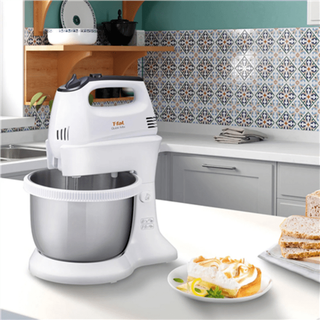 TEFAL HT312138 Quickmix | Hand Mixer | 300 W | Number of speeds 5 | Turbo mode | White/Stainless steel