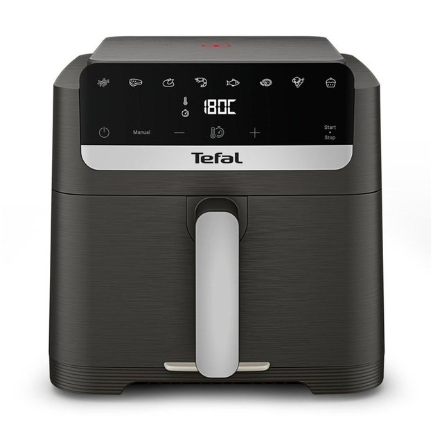 Tefal Easy Fry Mega Compact EY866HE1 fryer Single 7.5 L Stand-alone Hot air fryer Black, Silver