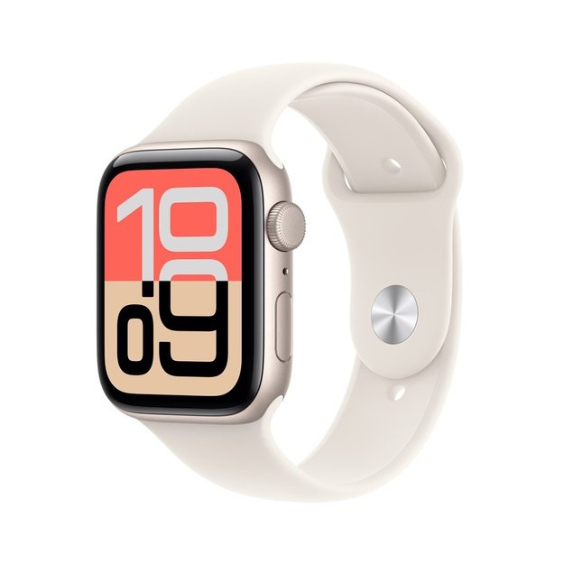Apple Watch SE (3nd generation) SE 3 GPS 44mm Starlight Aluminium Case with Starlight Sport Band - S/M