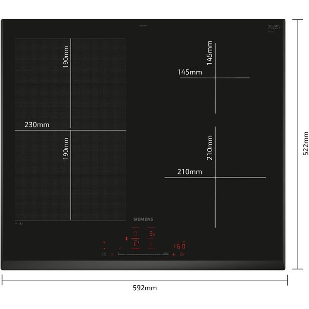 Įmontuojama indukcinė kaitlentė SIEMENS iQ700, EX651HEC1E, 60 cm