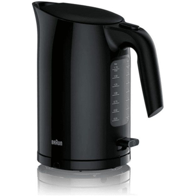 Braun | Kettle | WK3100BK PurEase | Standard | 2200 W | 1.7 L | Plastic | 360&deg; rotational base | Black