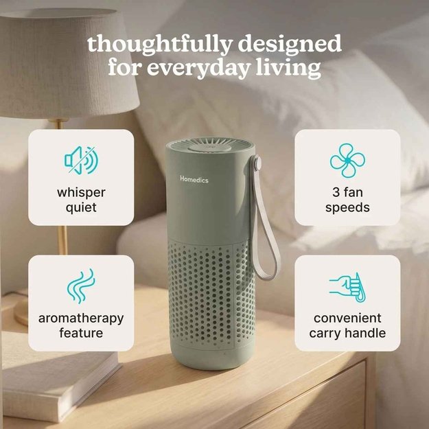Homedics AP-P59GN-WW Whisper Pure Mini Air Purifier