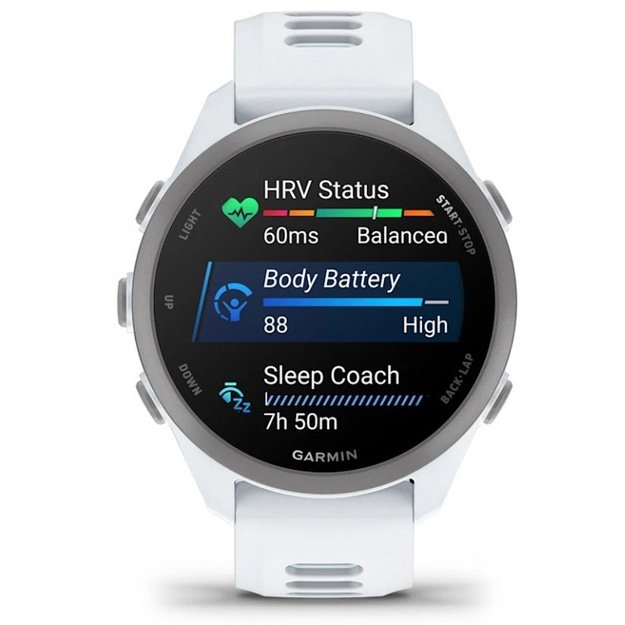 Garmin Forerunner 170 Music 3.05 cm (1.2 ) AMOLED 42 mm Digital 390 x 390 pixels Touchscreen White GPS (satellite)
