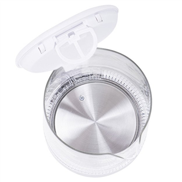 Mesko | Kettle | MS 1301w | Electric | 1850 W | 1.7 L | Glass/Stainless steel | 360&deg; rotational base | White 1