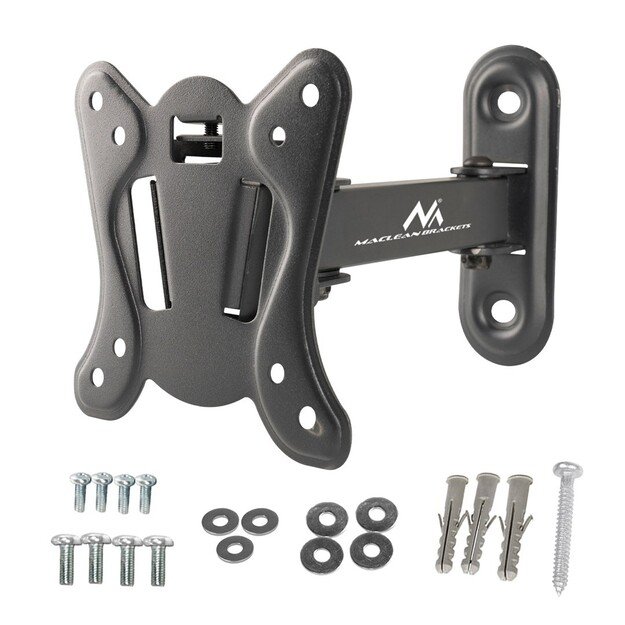 Maclean MC-416 TV Monitor Wall Mount 13 -32  30kg Tilt Rotate max. VESA 100x100 Black Powder Coating LED OLED LCD Universal 5