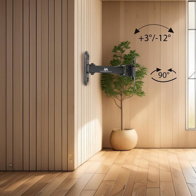 Maclean MC-416 TV Monitor Wall Mount 13 -32  30kg Tilt Rotate max. VESA 100x100 Black Powder Coating LED OLED LCD Universal 1