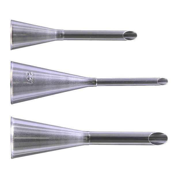 Set of 3 steel filling tubes