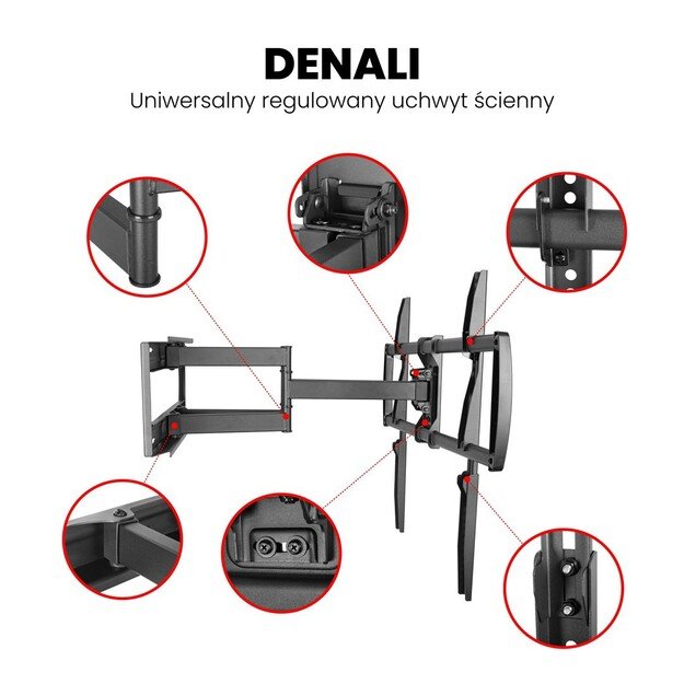 Montis bracket TV &bdquo;DENALI&rdquo; 37 - 105  MT162 2.67 m (105 ) Black 9
