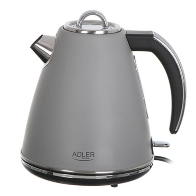 Adler Kettle AD 1343g Electric, 2200 W, 1.5 L, Stainless steel, 360&deg; rotational base, Grey