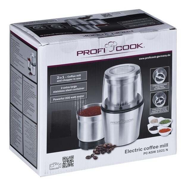 Kavos malūnėlis Profi Cook PC-KSW 1021 (200W, sidabrinė sp.) 1
