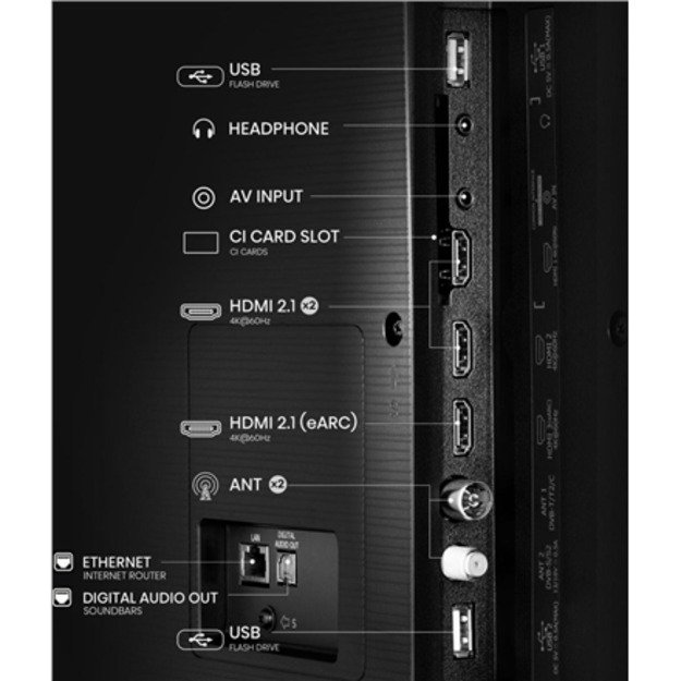 Hisense 4K TV | 75A6Q | 75 | Smart TV | VIDAA Smart OS | UHD | Black 8