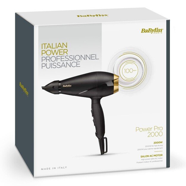 BaByliss 6704E hair dryer 2000 W Black, Gold 2