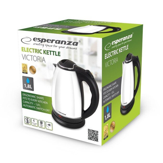 Esperanza EKK113W electric kettle 1.8 L Black,White 1800 W 2