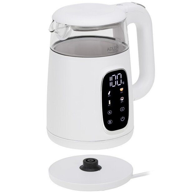 ADLER AD 1305 electric kettle white/silver 1