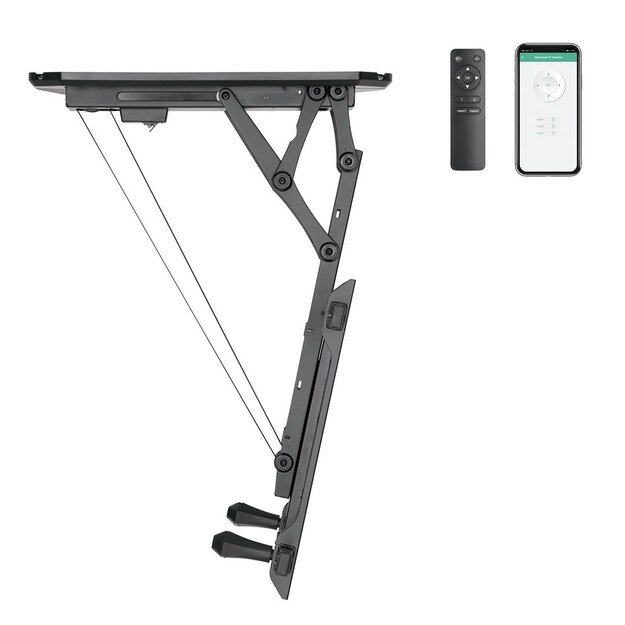 Maclean electric ceiling mount for TV, TUYA support, max VESA 600x400, for sloping walls, remote control, 32 -70 , 35kg, MC-880T 8