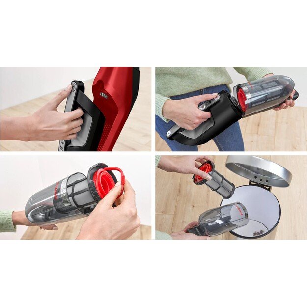 Bosch Serie 4 BBH3ZOO28 stick vacuum/electric broom Battery Dry Bagless 0.4 L Red 2.15 Ah 10