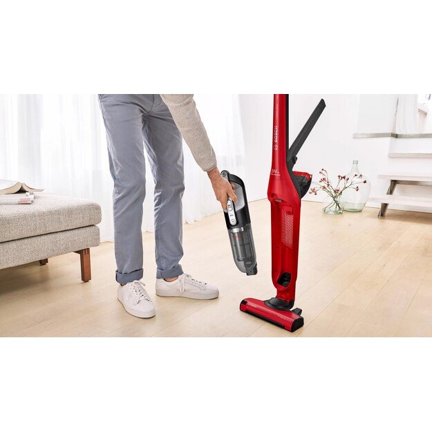 Bosch Serie 4 BBH3ZOO28 stick vacuum/electric broom Battery Dry Bagless 0.4 L Red 2.15 Ah 8
