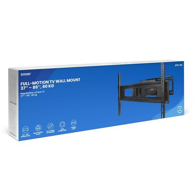 Savio UTV-04 TV mount/stand 2.18 m (86 ) Black 2