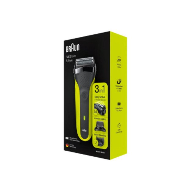 Braun | Shaver | Series 3 Shave&Style 300BT | Operating time (max) 30 min | NiMH | Black/Green 15