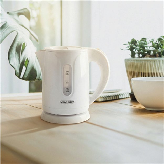 Mesko Kettle | MS 1376 | Electric | 850 W | 0.8 L | Plastic | 360&deg; rotational base | White 1