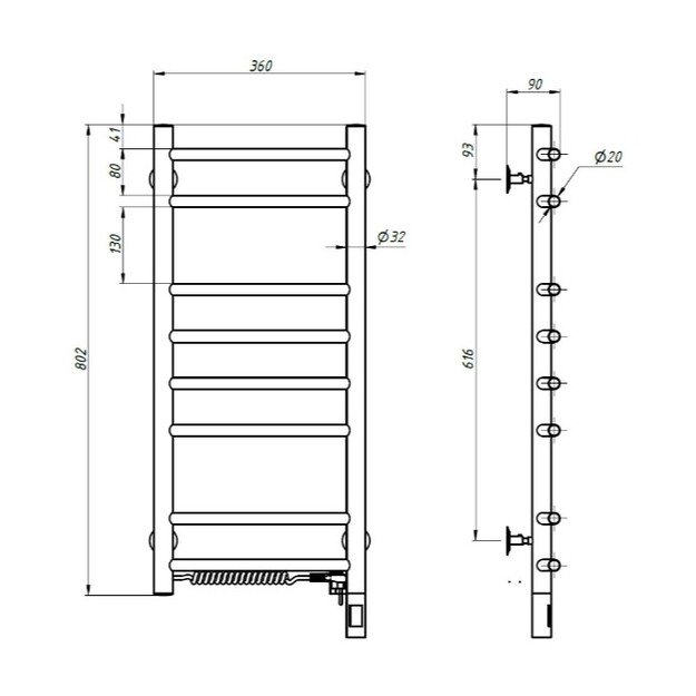 NAVIN Kamelia 360*800 Sensor su laikmačiu kairė 10-007133-3680