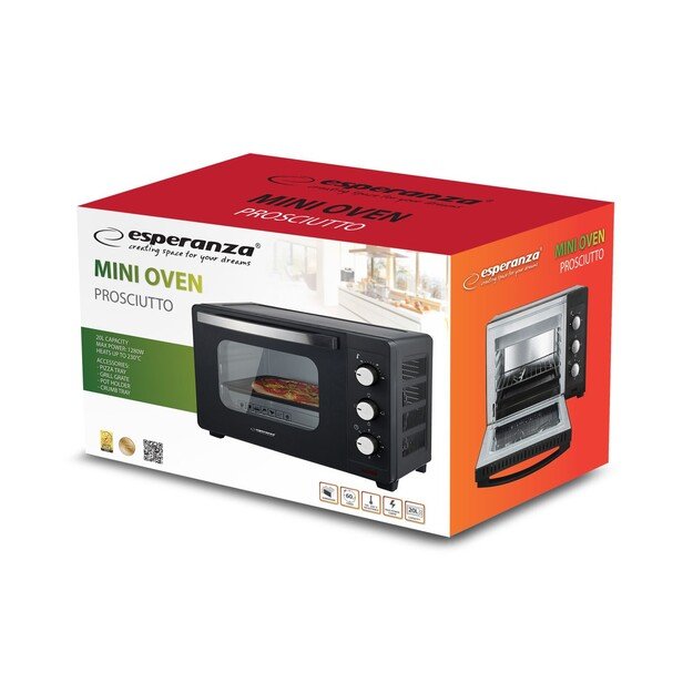 Esperanza EKO008N Mini Oven 20 l 1280 W Black 1