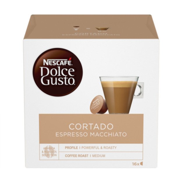 Nescafe Dolce Gusto Cortado Espresso Macchiato kava, 16 kapsulių dėžutėje