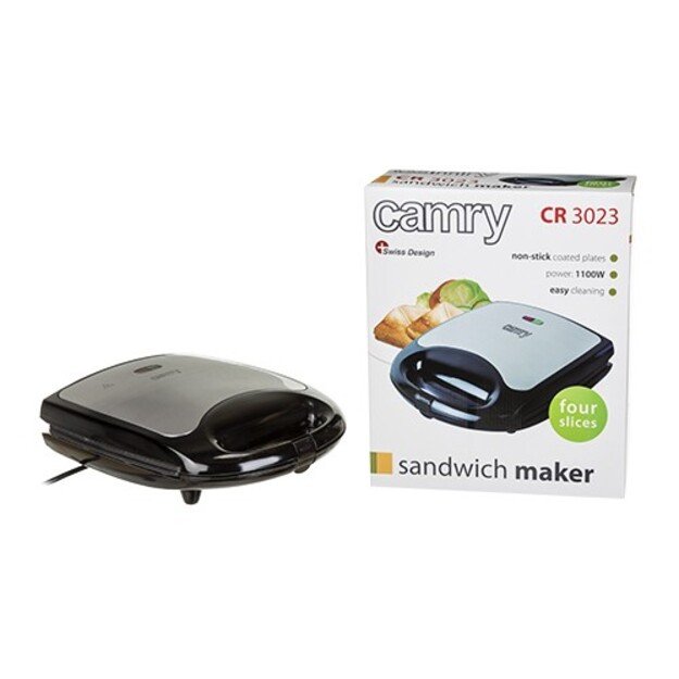 Toaster for sandwiches CAMRY CR 3023 (1100W, black color, silver color)