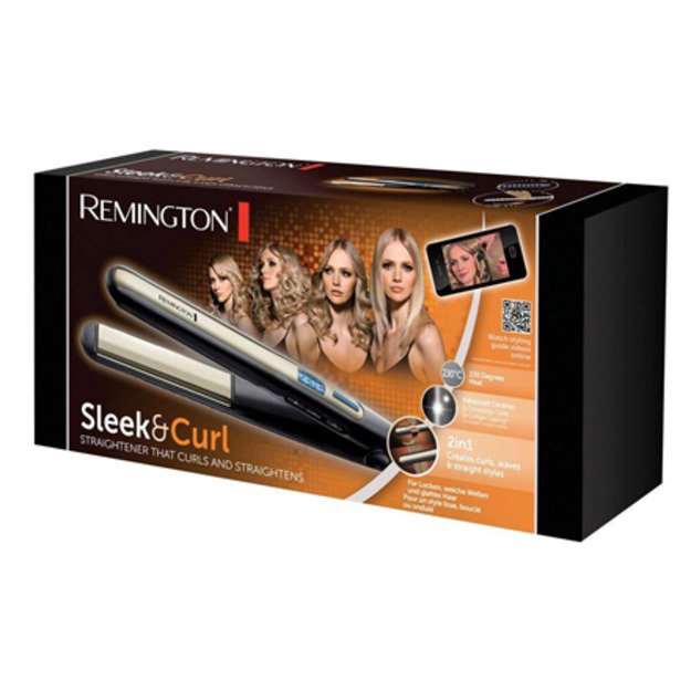 Remington | Hair Straightener | S6500 Sleek & Curl | Ceramic heating system | Display Yes | Temperature (max) 230 °C | Black