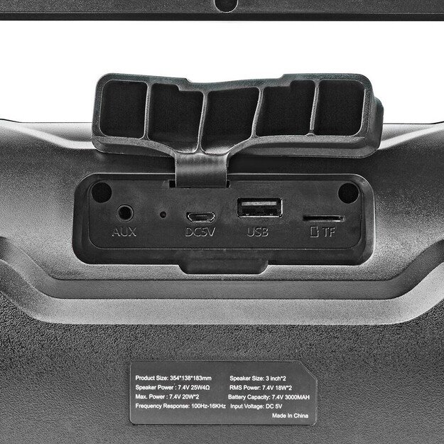 Nedis SPBB310BK portable/party speaker Stereo portable speaker Black 36 W 16