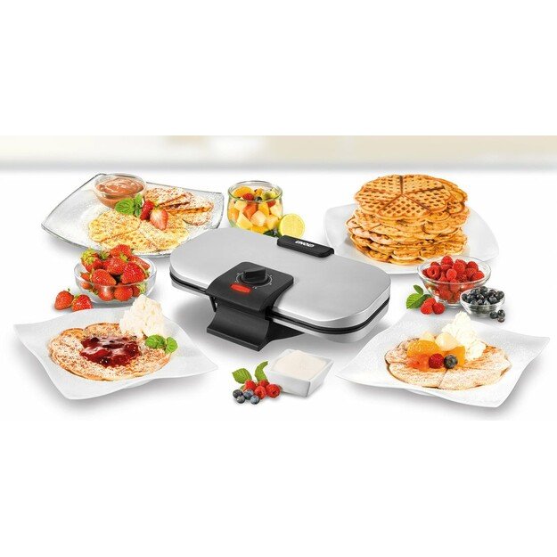 Unold 48241 waffle iron 2 waffle(s) 1300 W Black, Silver 5