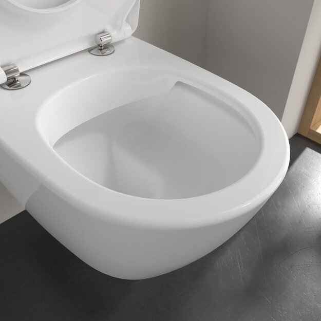 Pakabinamas klozetas Villeroy & Boch Subway 2 Direct Flush su slim Soft Close dangčiu ir CeramicPlus