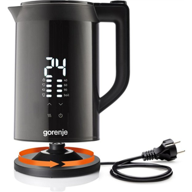 Gorenje Kettle | K17DWDII | Electric | 2200 W | 1.7 L | Stainless Steel | 360&deg; rotational base | Black