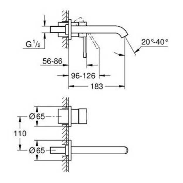Essence 2-jų dalių praustuvo mai&scaron;ytuvas i&scaron; sienos 19408001