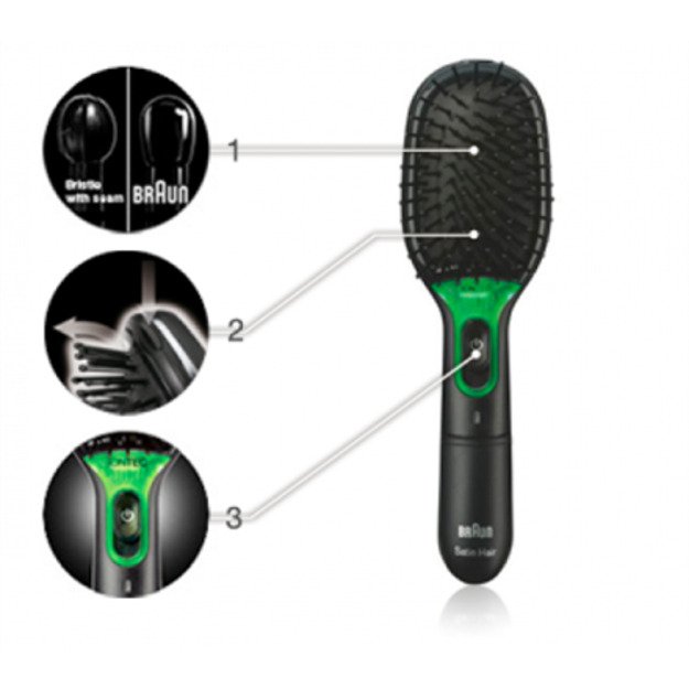 Paddle brush | Braun | BR710 | Warranty 24 month(s) | Ion conditioning | Black/Green