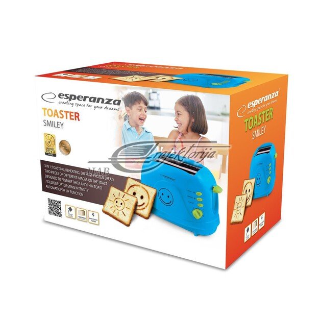 Toaster Esperanza SMILEY EKT003 (750W, green color) 1