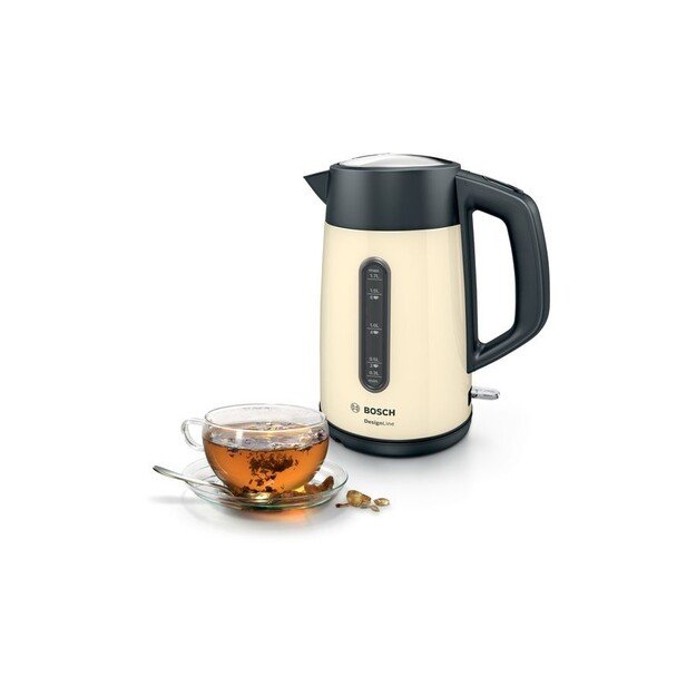 Bosch TWK4P437 electric kettle 1.7 L 2400 W Beige, Black