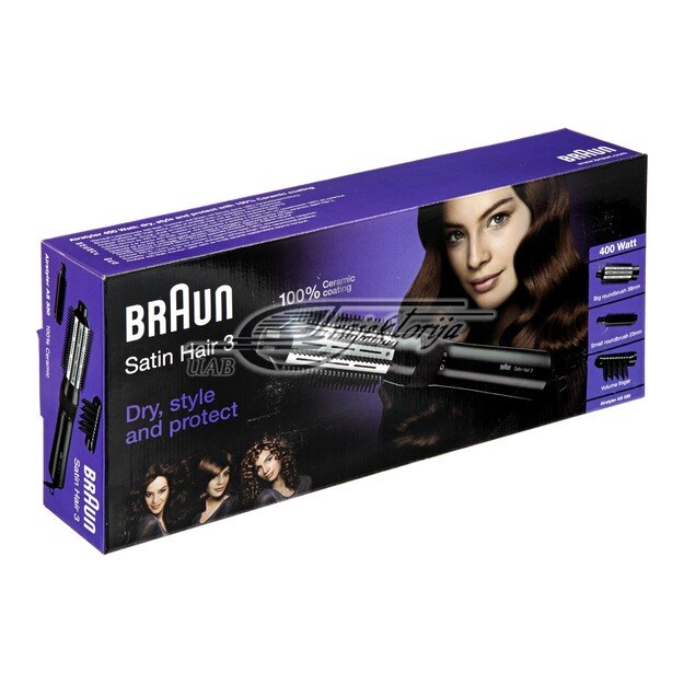 Braun | Satin Hair 3 AS 330 | Warranty 24 month(s) | Ceramic heating system | Number of heating levels 2 | 400 W | Black, Blue,