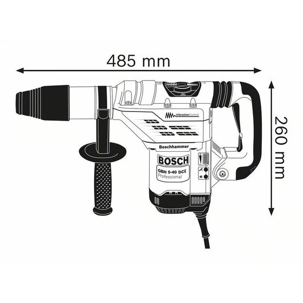 Smūginis gręžtuvas GBH 5-40 DCE 1150W BOSCH